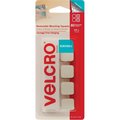 Velcro Brand Reclosable Fastener Shape, Square, Acrylic Adhesive, 3/4 in, 3/4 in Wd, White, 12 PK VEK30171
